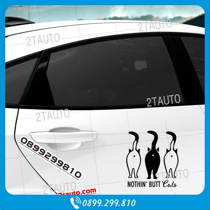 TEM CON MÈO, STICKER HÌNH MÈO CHẤT LIỆU DECAL DÁN Ô TÔ XE MÁY SIÊU ĐỘC LẠ, CHỌN NHIỀU MÀU  - MẪU 1