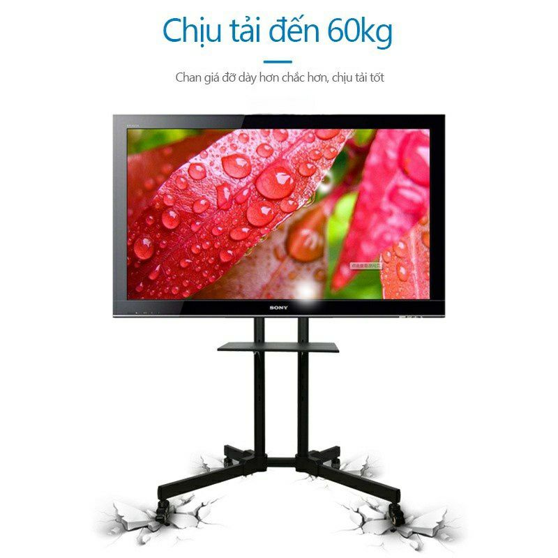 Giá Treo Ti Vi, Kệ treo ti vi có bánh xe di động, dễ dàng di chuyển