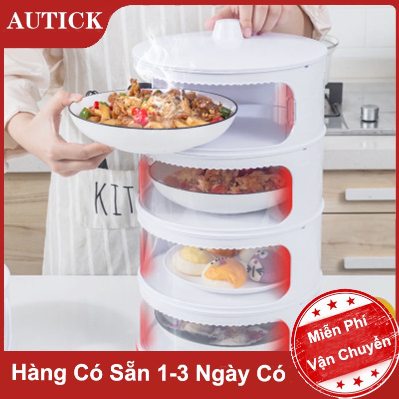 Lồng Bàn Giữ Nhiệt 5 tầng Lồng Bàn Đậy Thức Ăn Nhiều Tầng Giữ Nhiệt Sạch Sẽ Chống Ruồi Muỗi , Bụi Bặm