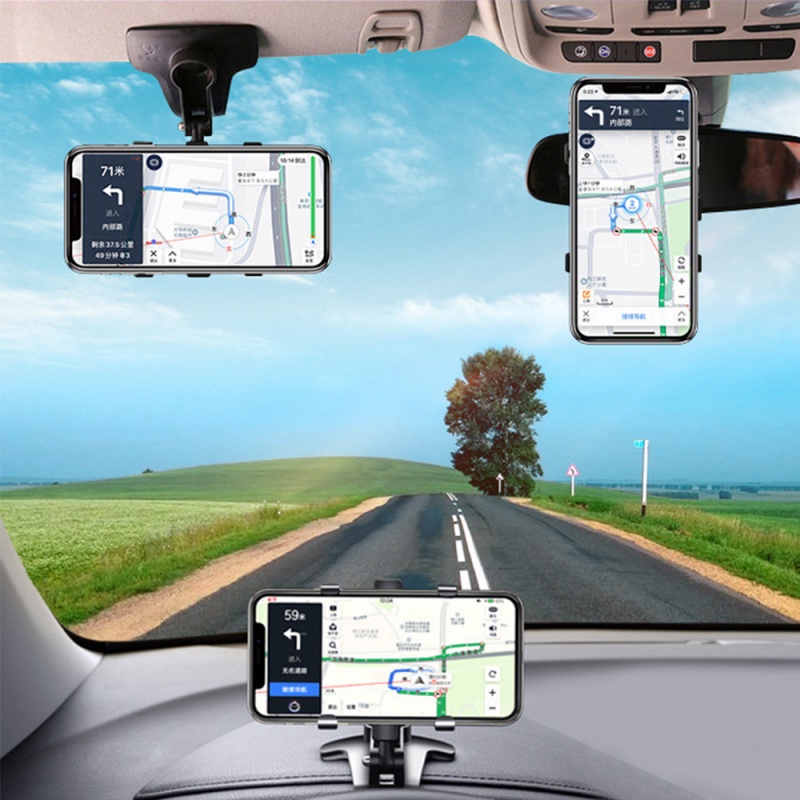 Giá đỡ điện thoại  trên xe hơi ô tô, kệ để điện thoại xoay 360 độ chống rung đặt trên taplo trên gương chiếu hậu.