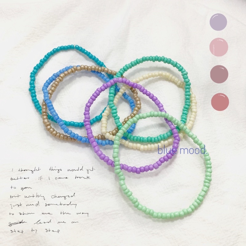 Vòng tay handmade hạt cườm dạng thun Color Basic✨ #fromBlue