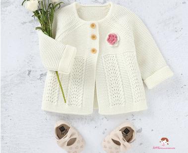 Áo Cardigan Dệt Kim Hoạ Tiết Hoa Cho Bé Gái 7-3 - 24 Tháng Tuổi