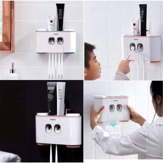 HỘP ĐỰNG BẢN CHẢI, NHẢ KEM ĐÁNH RĂNG TREO TƯỜNG ECOCO