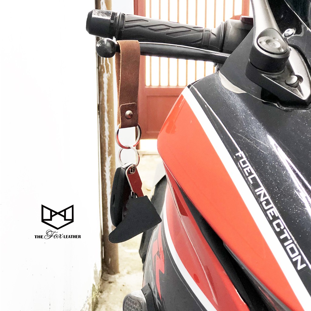 Móc khóa da bò thật móc khóa da cao cấp the fox