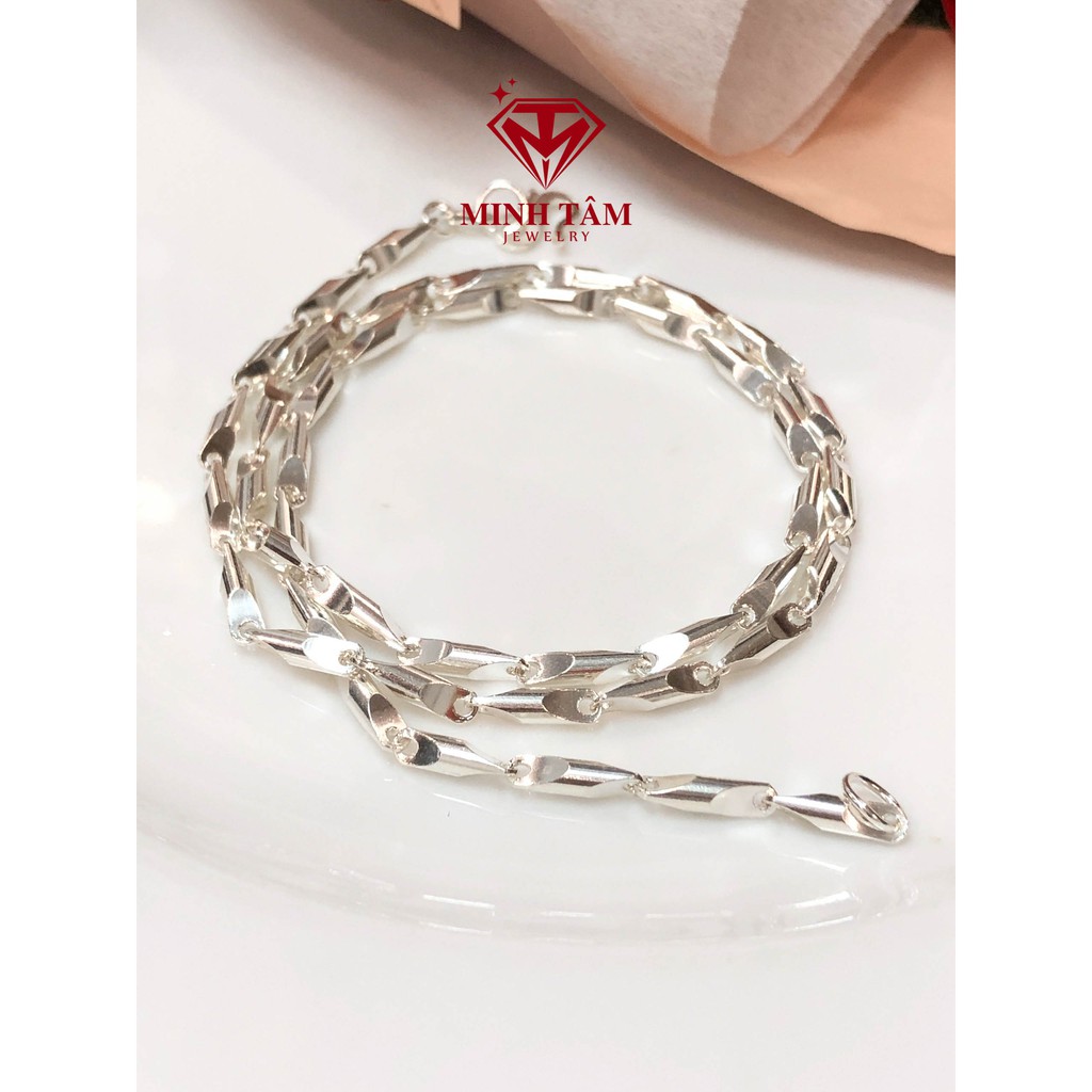 Dây chuyền bạc nam Minh Tâm Jewelry dây mưa trơn nối mắt xích