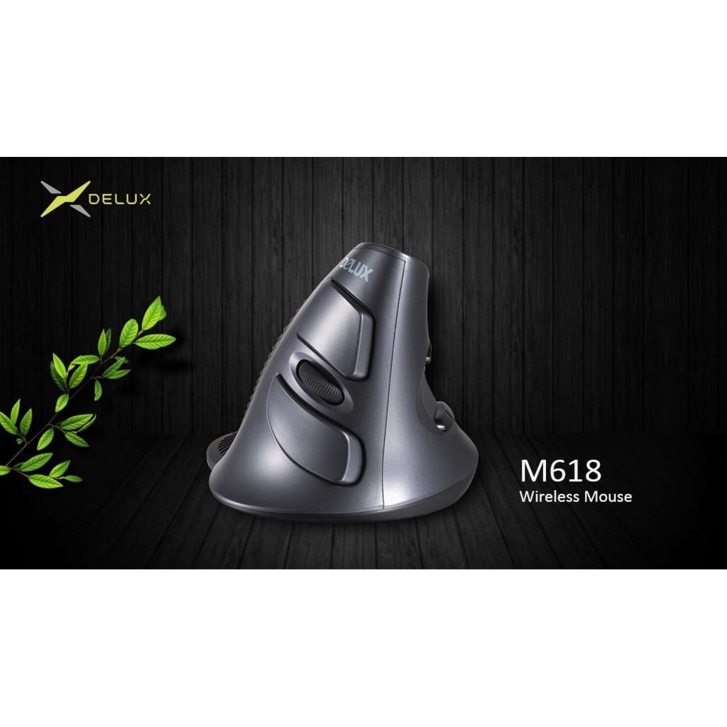 Delux M618GX Không Dây Dọc Chuột 6 Nút 800/1200/1600DPI Quang Văn Phòng Chuột cho MÁY TÍNH Laptop-198-123BOXVN