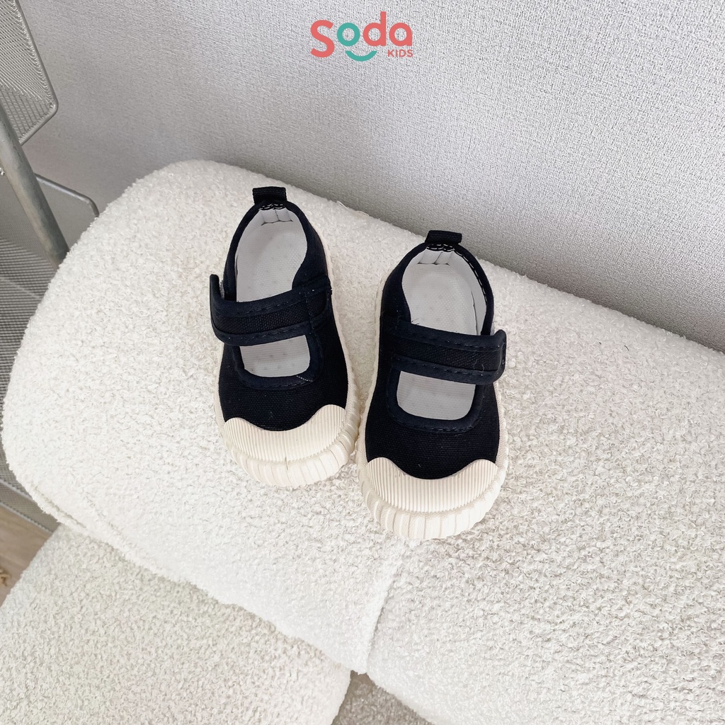 Giày vải canvas quai ngang dành cho bé trai và bé gái (Ảnh thật)