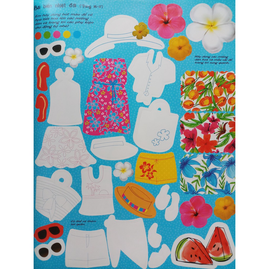 SÁCH - Dán hình trang phục búp bê - Nhà thiết kế thời trang