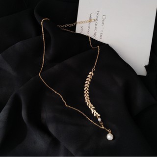 Vòng Cổ Nguyệt Quế Hạt Trai Vàng Gold La Muse