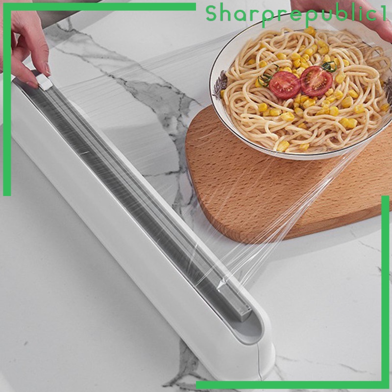 Professional Food Wrap Dispenser Cling Film Wrap Roll Cutter Holder Reusable