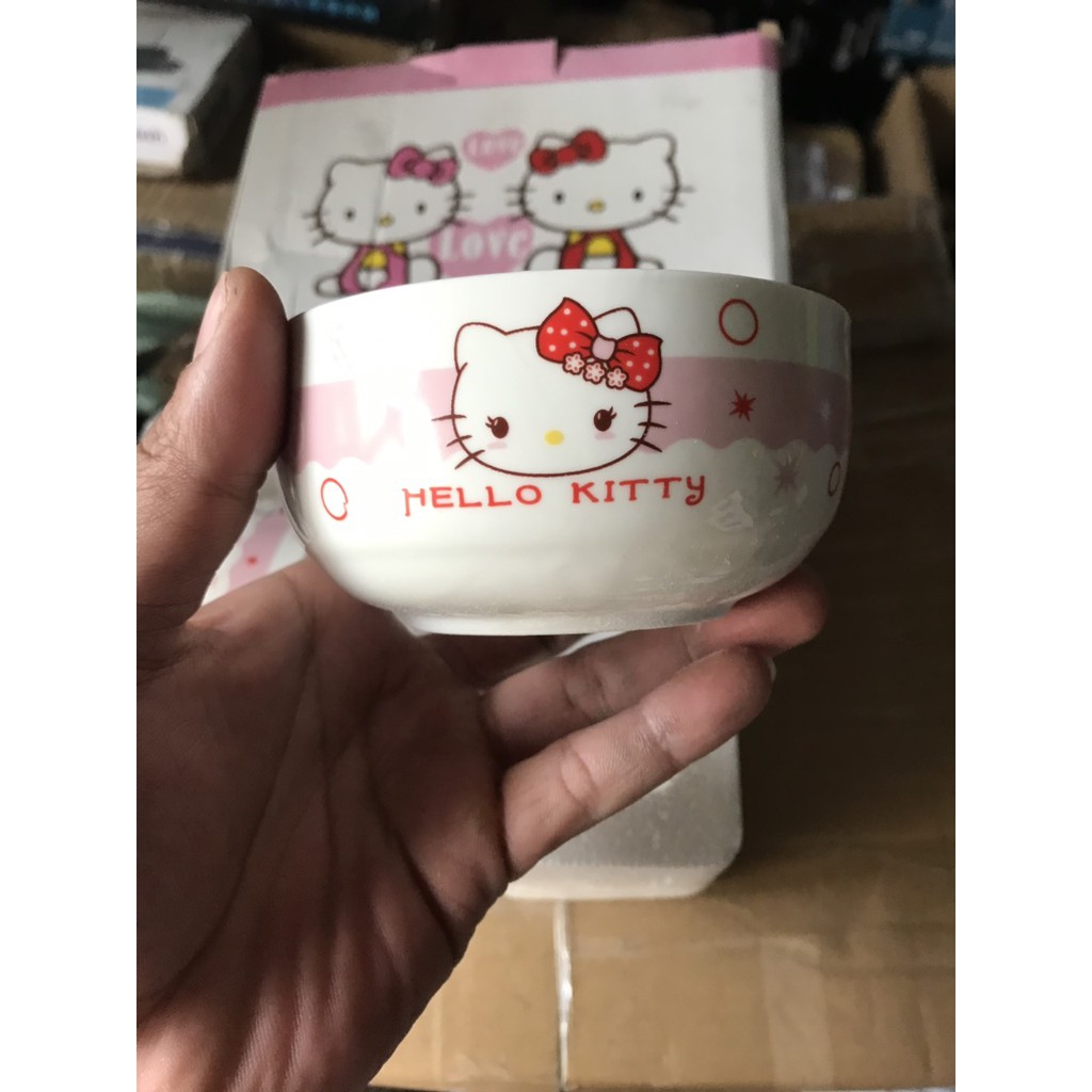 Bộ chén Hello kitty kèm 2 muỗng cho Bé