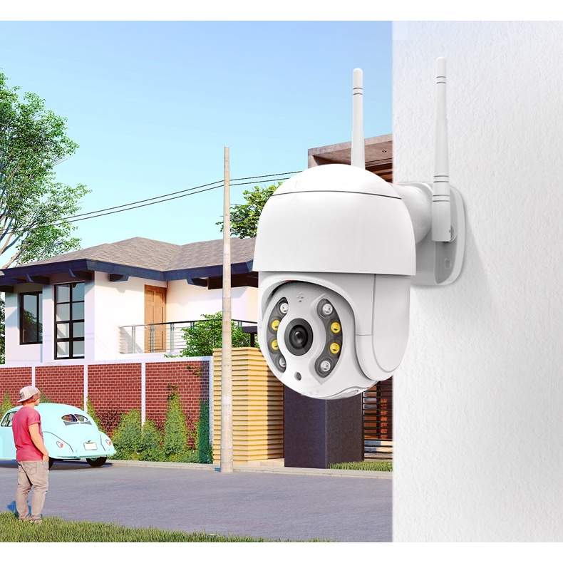 Camera ngoài trời, Camera Hình Cầu Chống Nước Xoay 360 Độ, phát hiện chuyển động trong đêm, siêu nét 4K - BH 1 ĐỔI 1