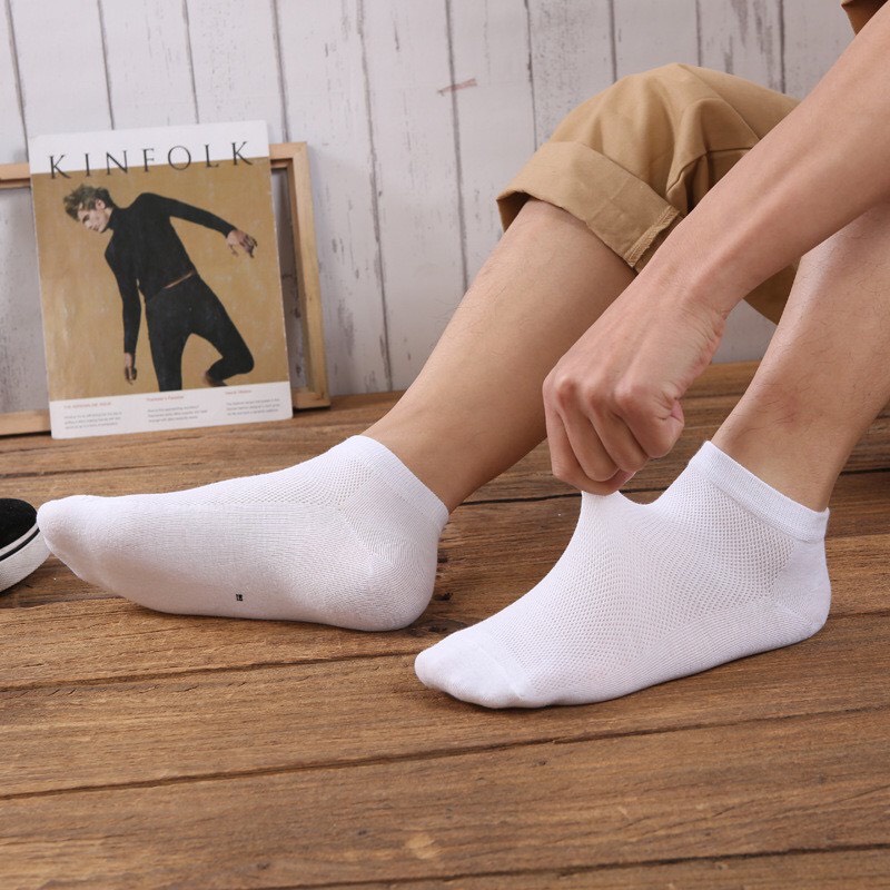 [TẤT MÙA HÈ] Combo gồm 10 đôi tất vớ cổ ngắn unisex nam nữ, tất vớ công sở thông hơi thoáng khí chống hôi chân