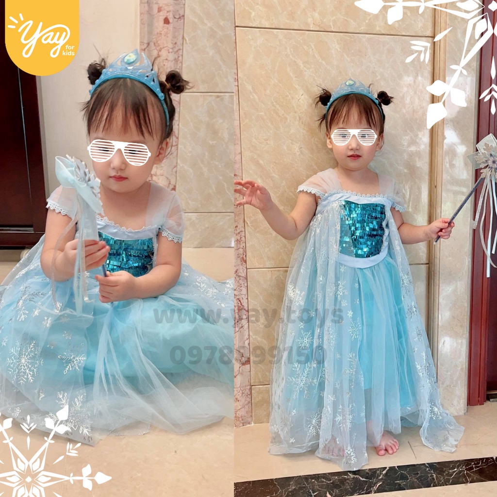 Váy Nữ Hoàng Băng Giá Elsa Kèm Phụ Kiện  - Frozen 1 - Yay