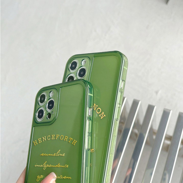 Ốp lưng iphone Dark Green trong cạnh vuông BVC 6/6plus/6s/6splus/7/7plus/8/8plus/x/xr/xs/11/12/13/pro/max/plus/promax