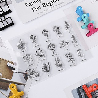 Con dấu trong suốt bằng cao su với họa tiết chiếc lá dùng trang trí scrapbook