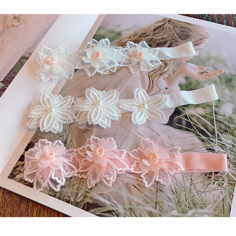 Băng đô ren tiểu thư đáng yêu cho bé phong cách Hàn Quốc