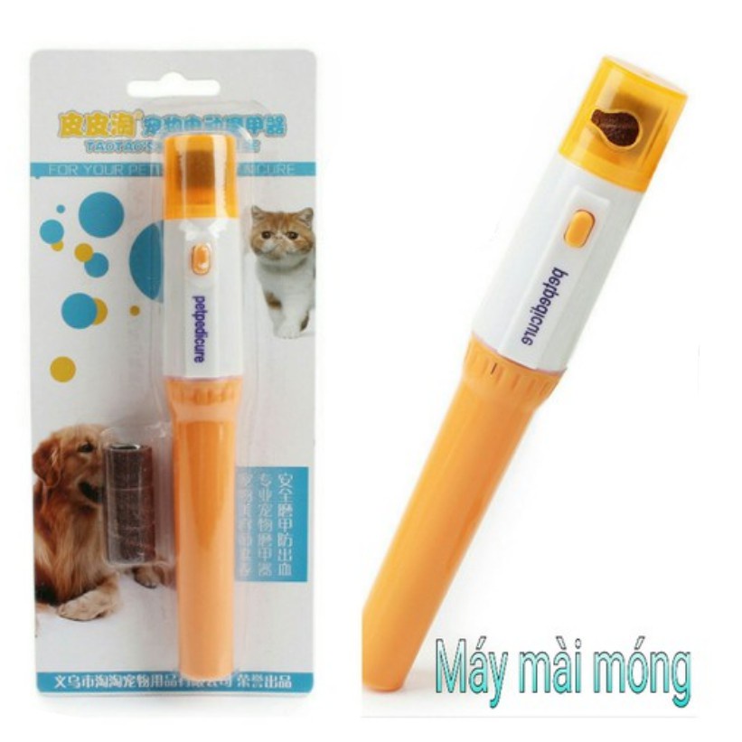Máy mài móng chạy pin cho thú cưng - tặng kèm 3 đầu mài