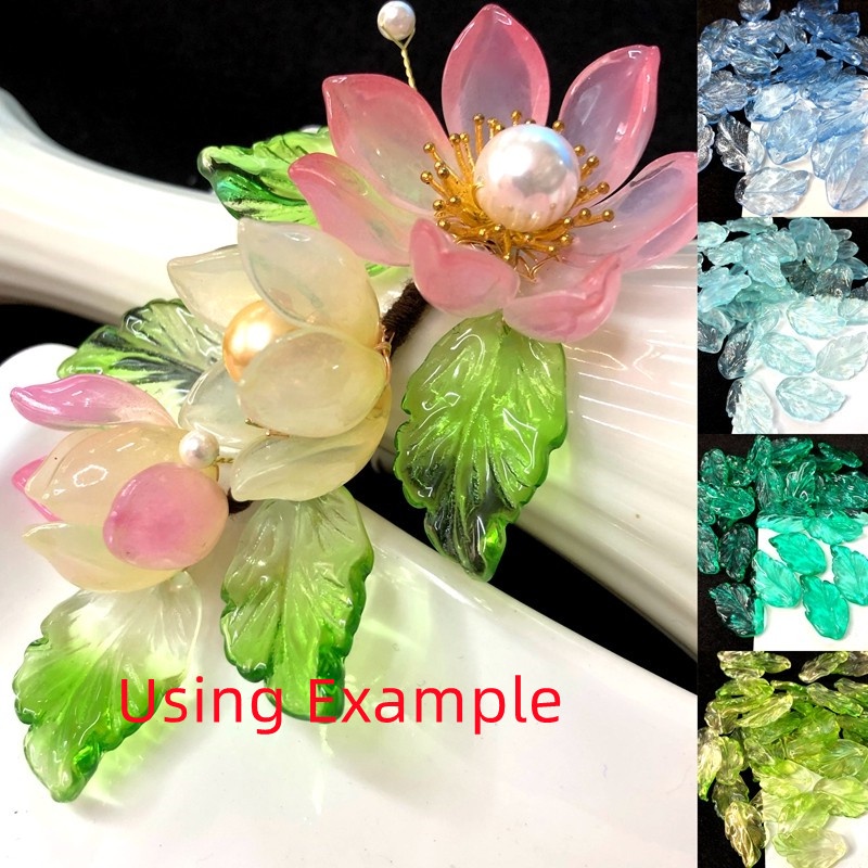 Thời Trang Set 20 Hạt Pha Lê Hình Lá 28mm Dùng Làm Trang Sức Thủ Công y15827