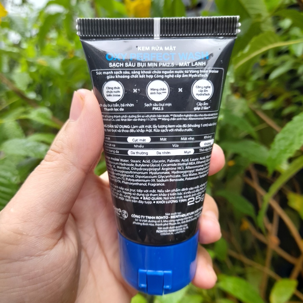 (mini 25g) Kem rửa mặt sạch nhờn mát lạnh OXY Perfect Wash