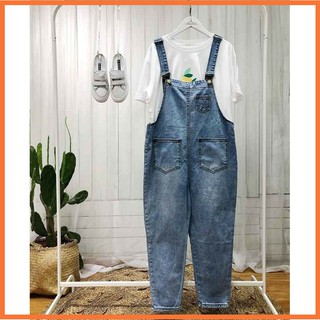 Quần yếm HANOIJEAN - Yếm quần chất jean trơn yếm bò ulzzang kiểu dáng hàn quốc YJ001
