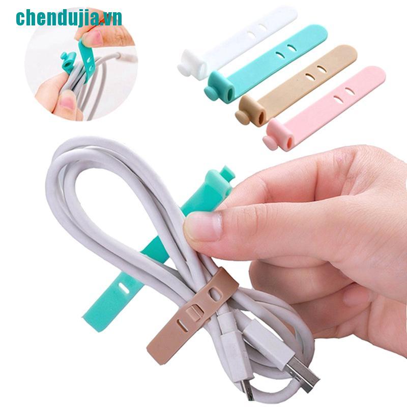 Dây buộc quấn dây cáp/ tai nghe bằng silicone tiện lợi