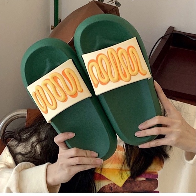 Dép Ulzzang - Dép Quai Ngang Bánh Mì chuẩn hàng quảng châu hình sợi dây uốn Nam Nữ