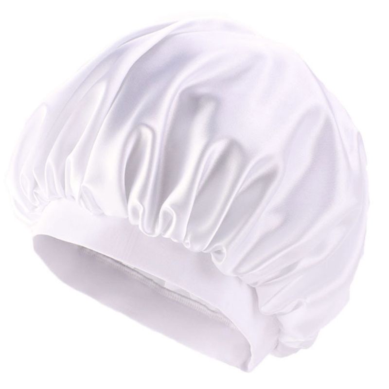 Mũ Trùm Đầu Ngủ Bằng Lụa Nhân Tạo Màu Sắc Ngọt Ngào Co Giãn Tốt Tiện Dụng Cho