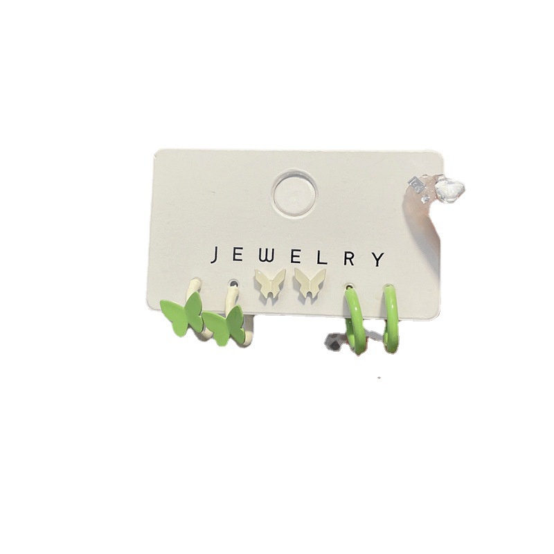 Bộ 6 Khuyên Tai Hình Chữ C/Bướm Đơn Giản Thời Trang Phong Cách Hàn Quốc Cho Nữ