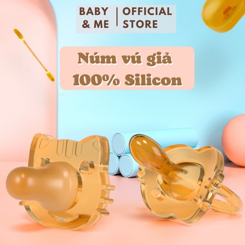 Núm Vú Giả 100% Silicon Cho Bé Siêu Mềm Mại Dùng Cho Ban Ngày Và Ban Đêm