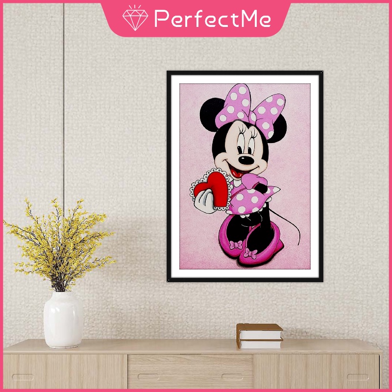 Bộ tranh đính đá 5D họa tiết Mickey dễ thương độc đáo kích thước 30x40cm DIY dùng trang trí nhà cửa