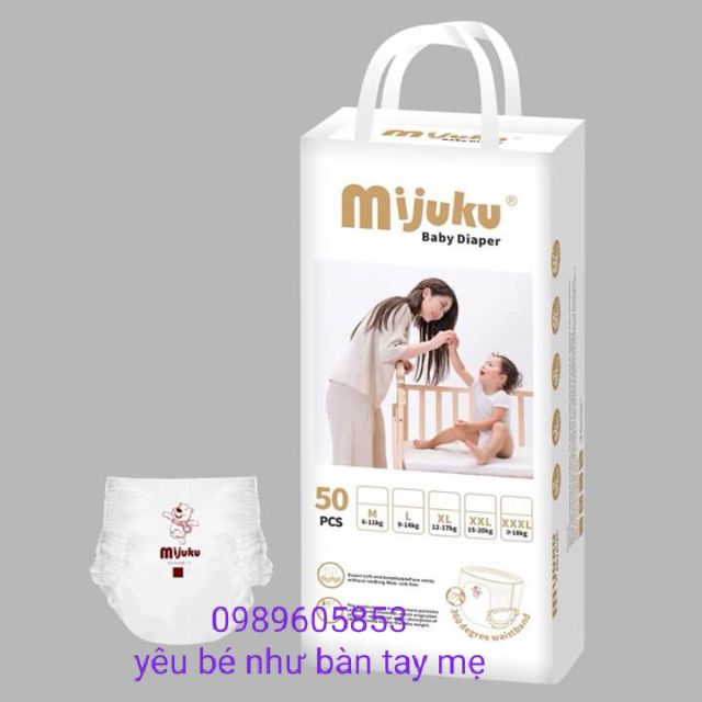 [ NHAL0802 giảm 20% tặng 3 miếng ngày lễ] bỉm quần MIJUKU chính hãng đủ size M,L,CL,XXL bịch 50 cái