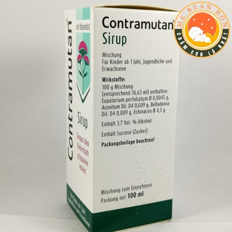 Siro Contramutan N saft của đức chống cảm cúm sốt ho viêm đường hô hấp, nhức đầu đau nhức mỏi người - mẹ bean bon