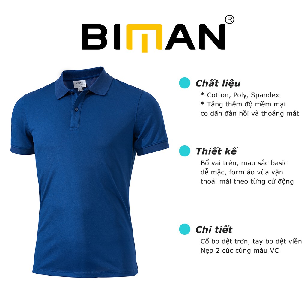 Áo Polo nam cổ bẻ Biman by Biluxury vải thun cao cấp chuẩn form sang trọng lịch lãm 5APCB006TTS | BigBuy360 - bigbuy360.vn