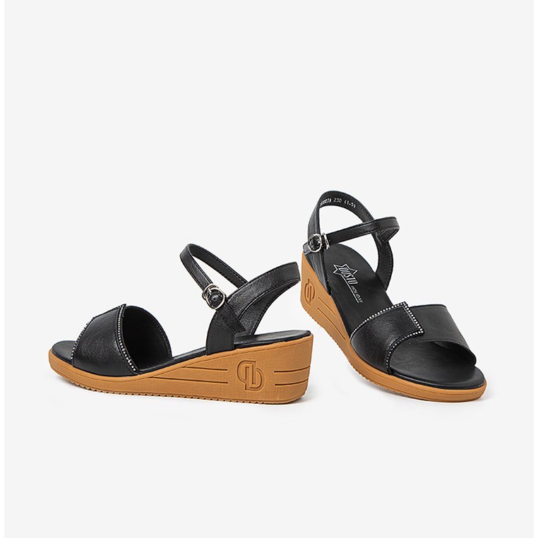 Sandal đế xuồng Dusto da mềm, gót 5cm