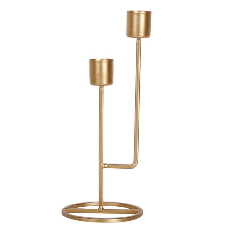 Giá Đỡ Nến Hai Ngăn Bằng Kim Loại Trang Trí Nhà Cửa / Tiệc Cưới