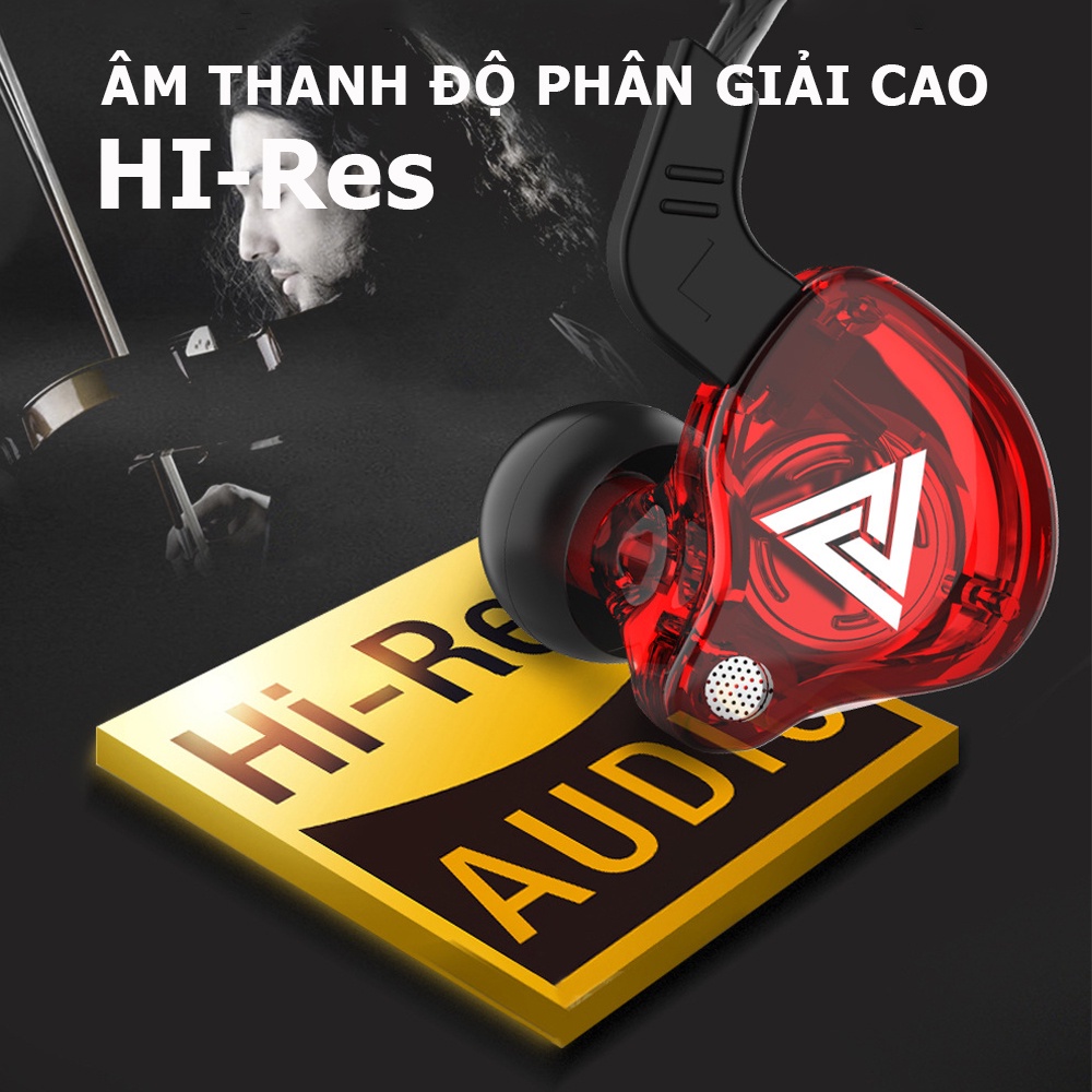 Tai nghe có dây nhét tai gaming chính hãng chống ồn tốt âm thanh HiFi 8D chơi game ngon QKZ- AK6