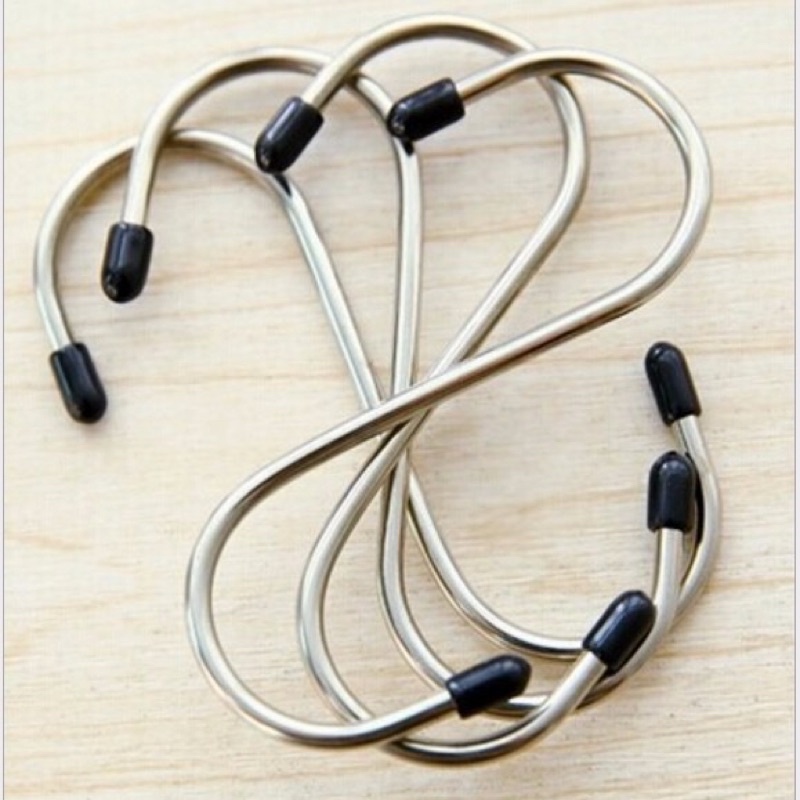 Vỉ 4 Móc Treo Đồ Hình Chữ S Thép Không Gỉ Chắc Chắn