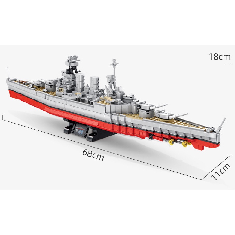 Đồ chơi lắp ráp 637001 Lắp ráp mô hình tàu chiến Admiral-Class Ironclad 1731 mảnh