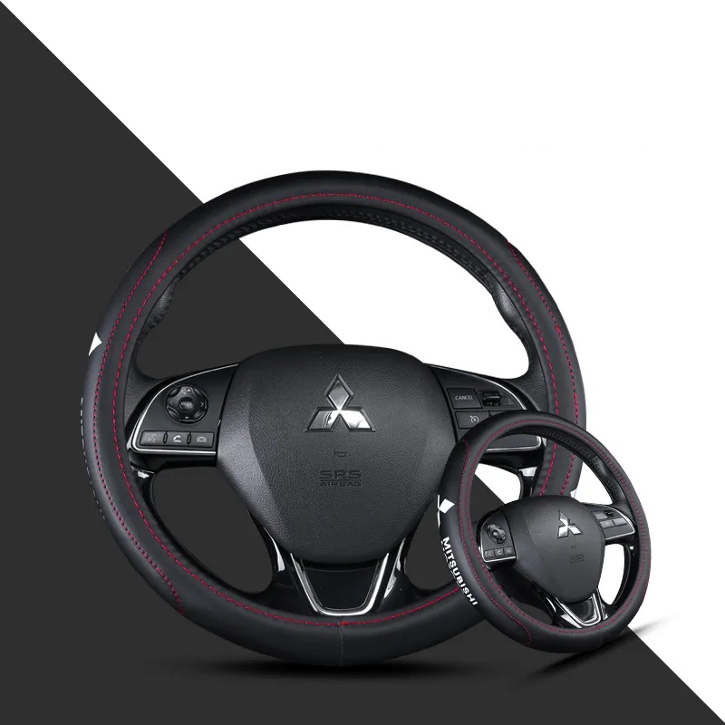 Vỏ Bọc Vô Lăng 38Cm Bằng Da Không Trượt Thoáng Khí Cho Mitsubishi