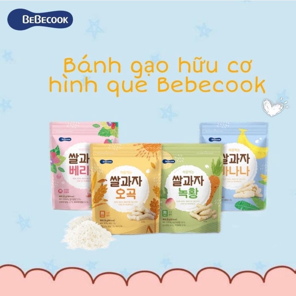 (SALE) Bánh Ăn Dặm Hình Que Hữu Cơ Bebecook Cho Bé 25g