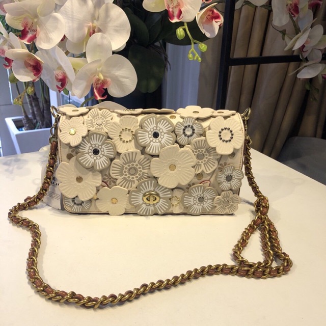 🆘RẺ VÔ ĐỊCH🆘Túi Coach hoa trà mini trắng