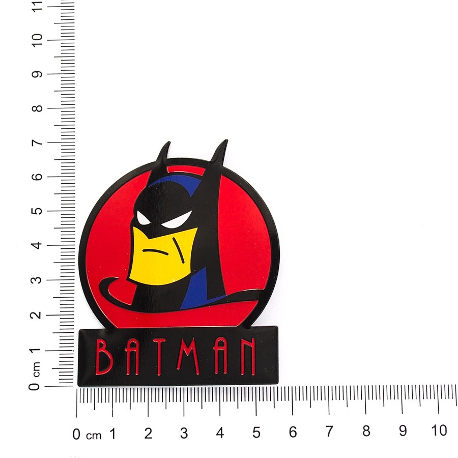 Sticker metal dán xe - Batman nền đỏ - STICKER FACTORY