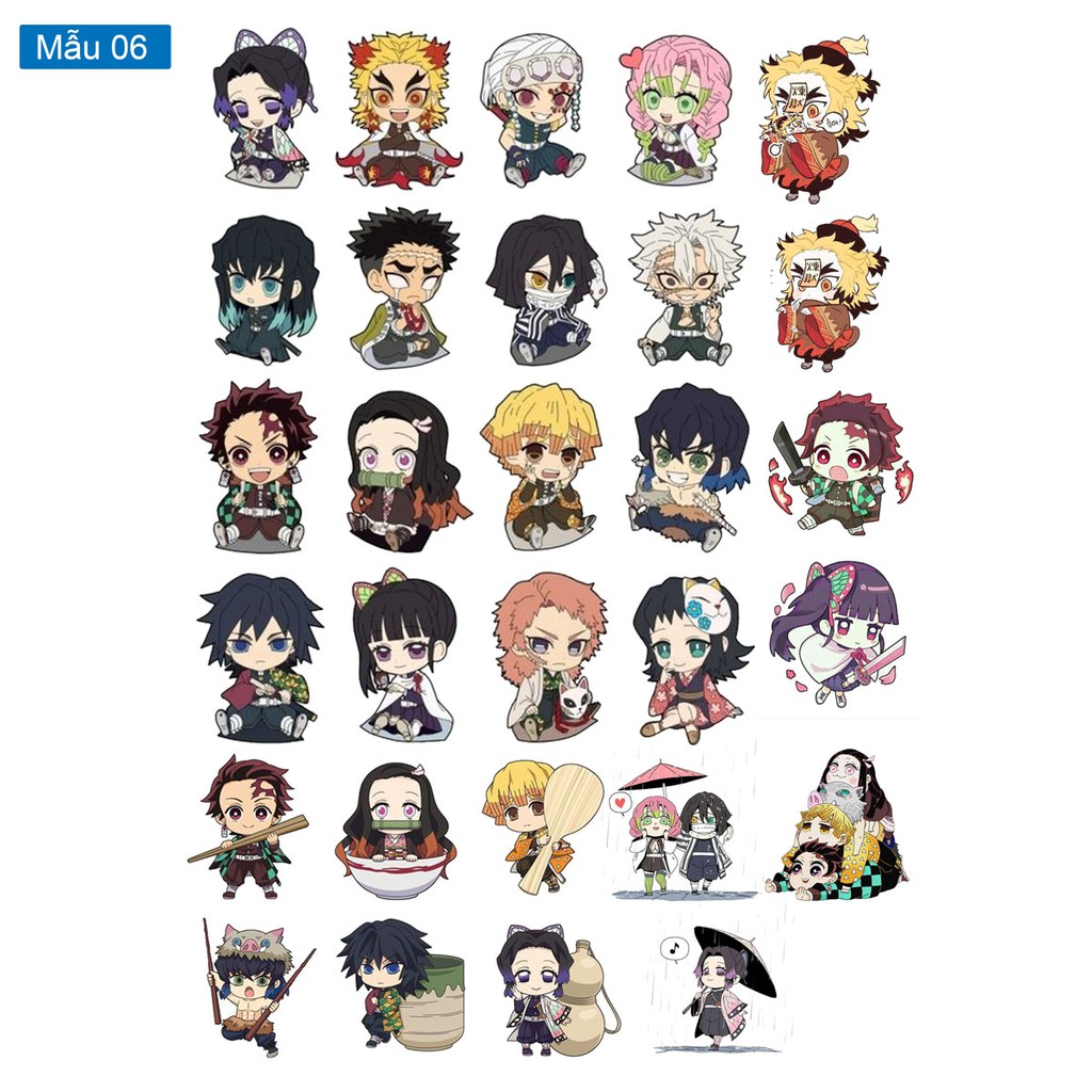 Sticker/ hình dán anime Kimetsu no yaiba/ Diệt quỷ cứu nhân