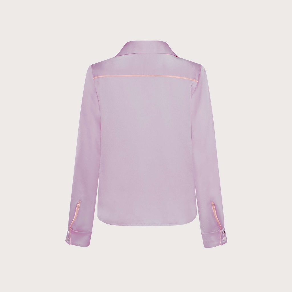 Graphé - CECILE lilac shirt / Áo sơ mi lụa tay dài dáng suông tím