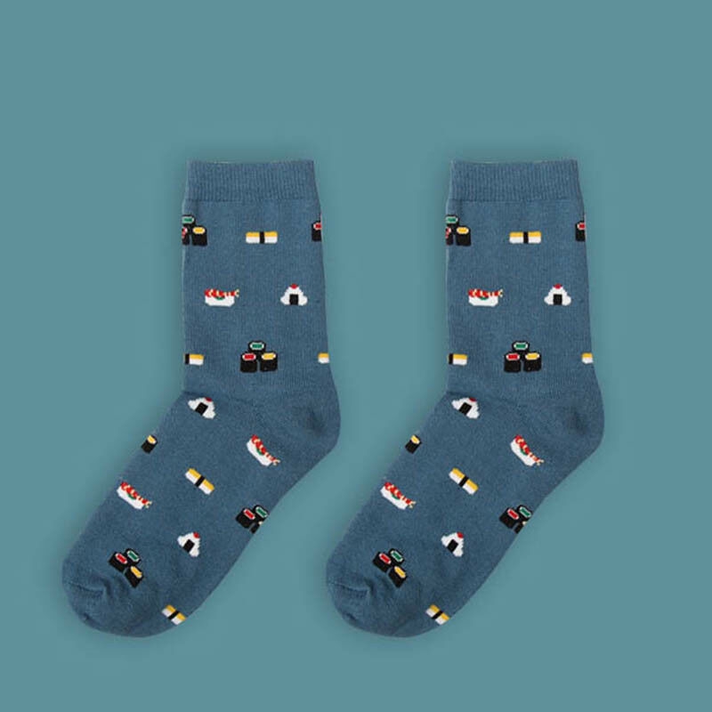 Vớ cotton mắt cá chân harajuku in cây kem/ trái cây/ sushi