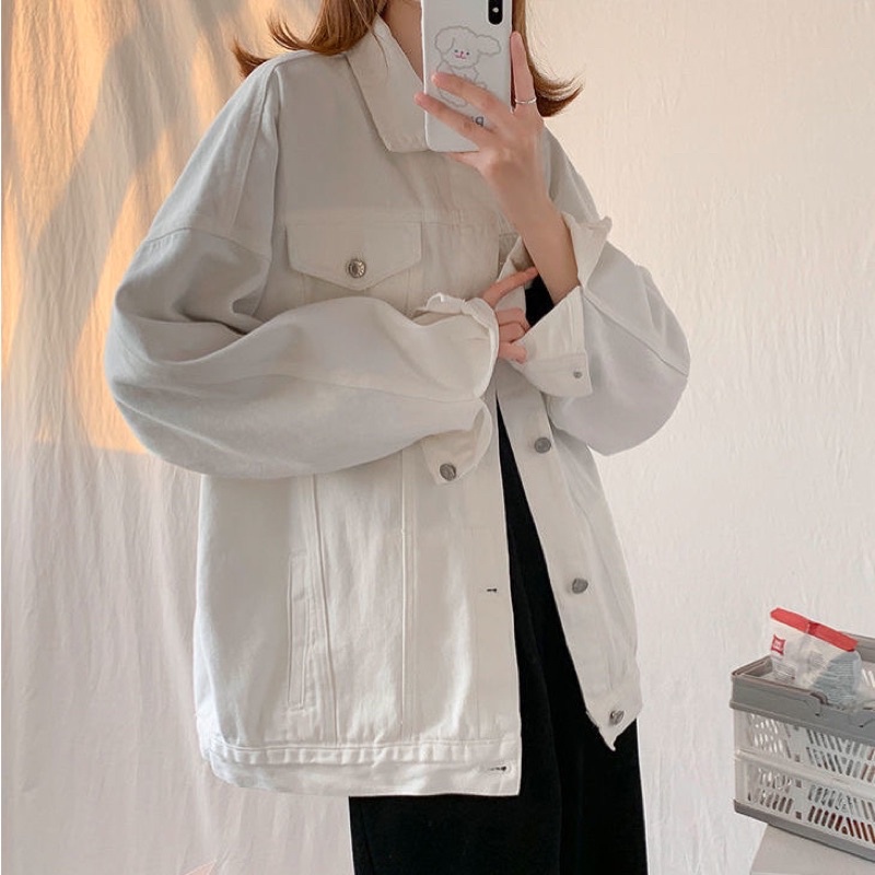 Áo khoác bò/jeans  Kaki form rộng cá tính nam nữ nhiều màu full size