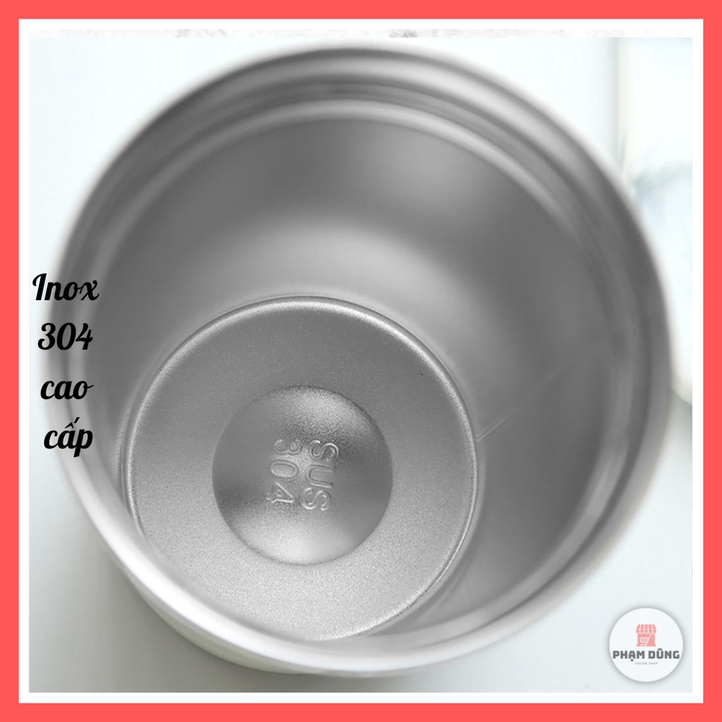 Ly coffee cup có nắp chống đổ , bình nước giữ nhiệt inox 304 cao cấp