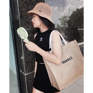 Combo mũ chữ M và túi merci đi du lịch mùa hè