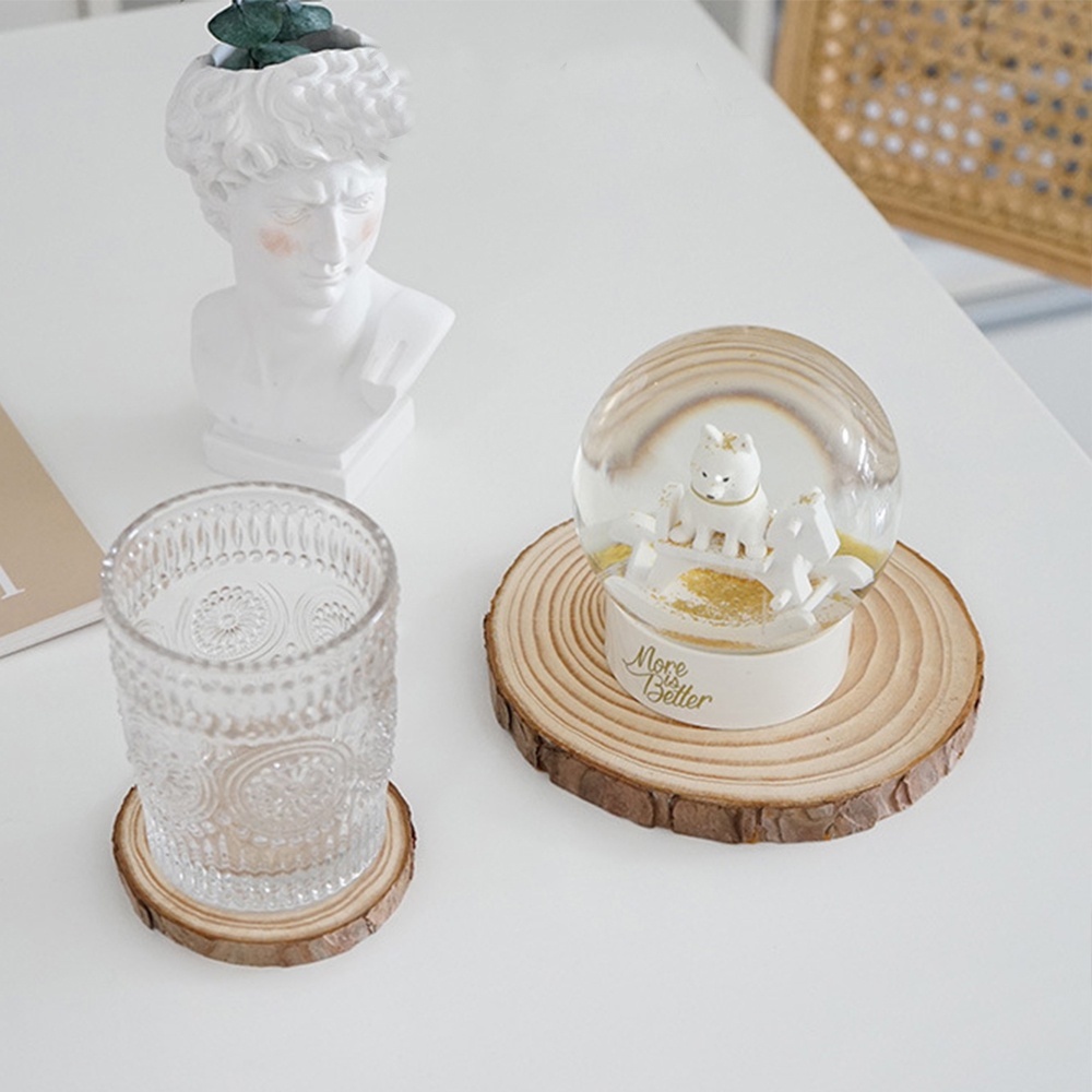 Tấm lót cốc uống cà phê bằng gỗ, miếng lót ly cốc uống trà hình tròn bằng gỗ tự nhiên